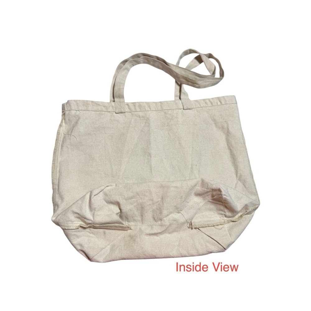 Aviator Nation Venice CA Canvas Logo Tote Bag Cream Rainbow Stripe Large (A) - Picture 11 of 11